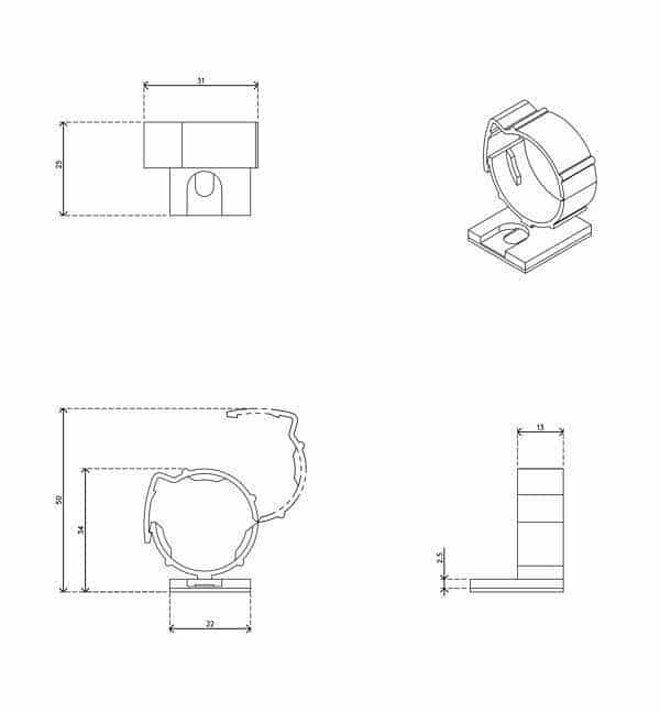 Addit Kabelschlucker ø15/25 mm - Befestigungsclips 90 – Bild 5