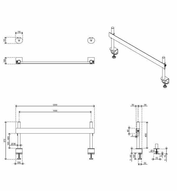 Viewmate Schienensystem - Schreibtisch 112 – Bild 6