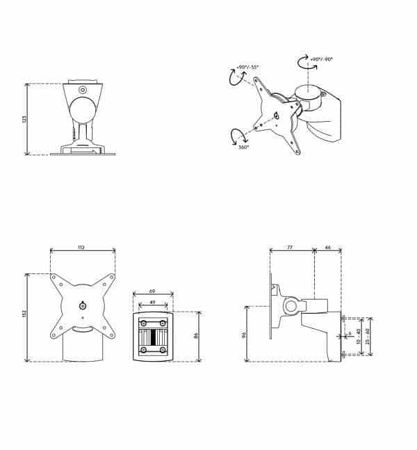 Viewlite Monitorarm - Schiene 402