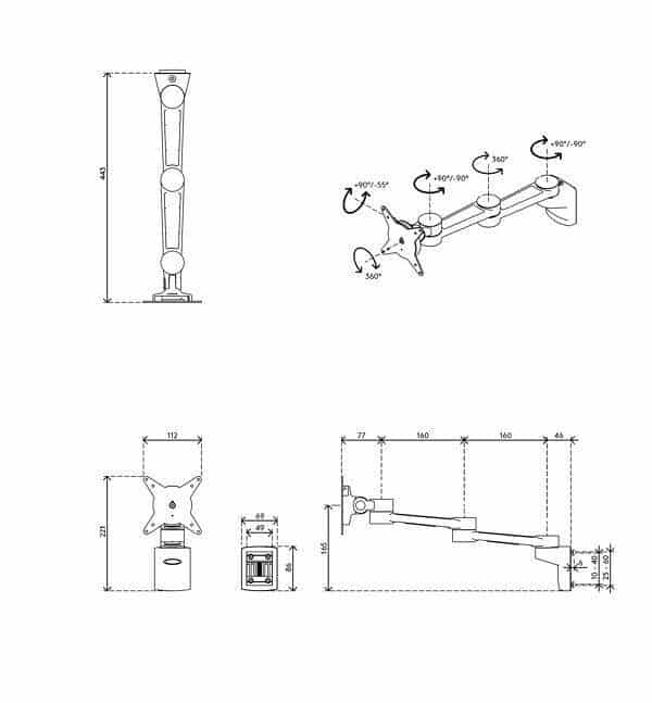 Viewlite Monitorarm - Schiene 422